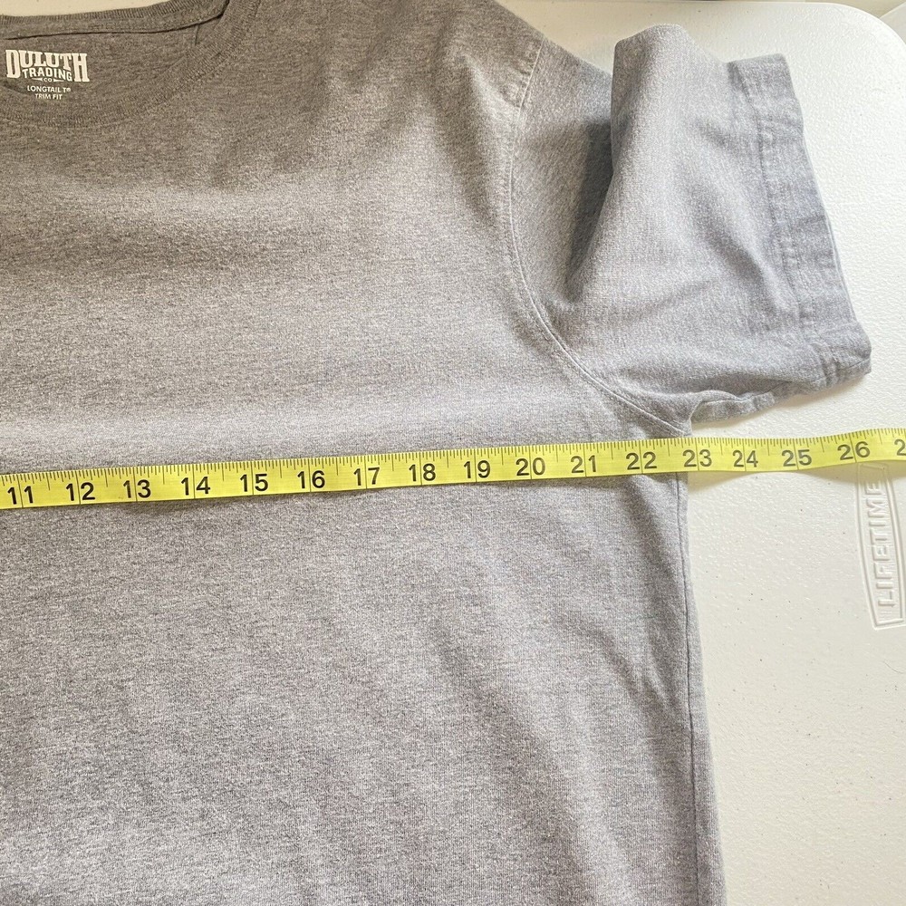 Duluth Trading Co Mens Longtail T Trim Fit Short Sleeve T-shirt Gray Size Large - Picture 6 of 7